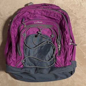 L.L. Bean Magenta and Charcoal Backpack